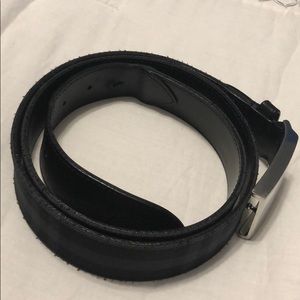 Men’s authentic Burberry black check plaque belt